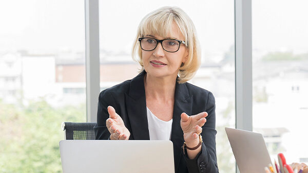 Woman talking