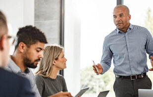 Business leader in a meeting