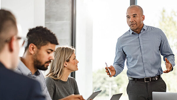 Business leader in a meeting