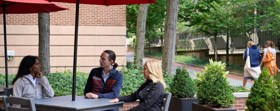 executives sitting outside